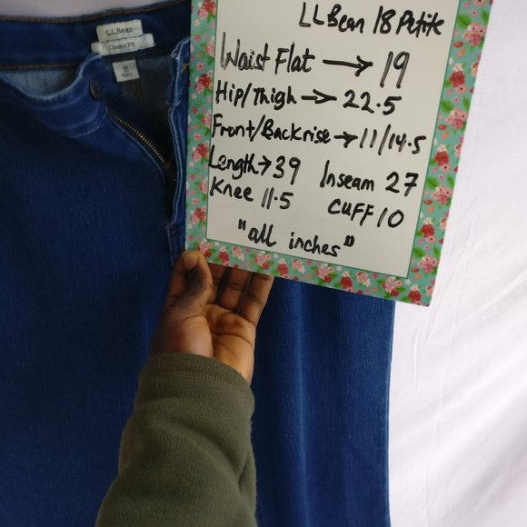 LLBean Lightweight Denim Highrise Cropped Jeans w18P +MEASUREMENT - Picture 6 of 6